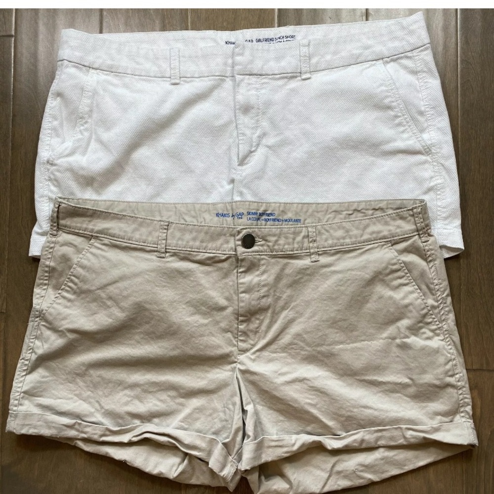 GAP White and Beige Women’s Shorts - 2 Pair Bundle